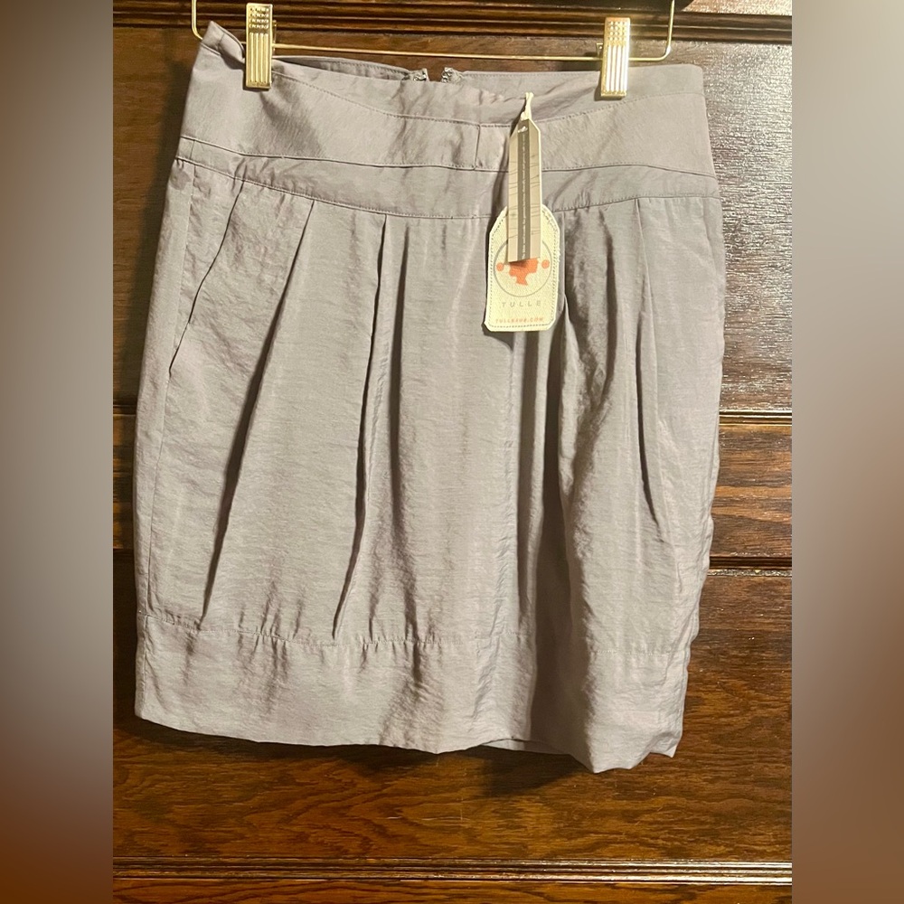 Tulle, Cotton Blend, Gray Skirt, NWT, M